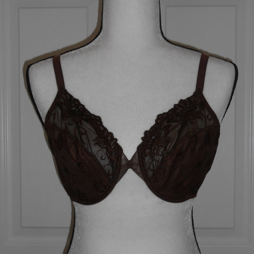 Wacoal Full Cup Plunge Bra 34D Dark Brown 85174
